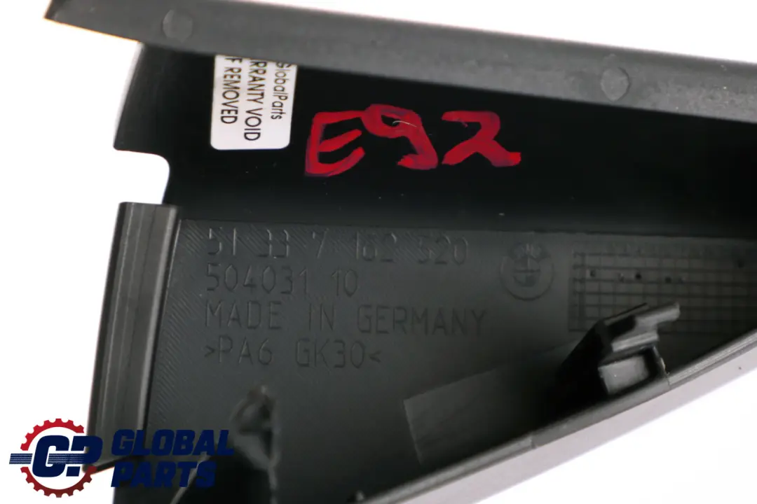 BMW E92 E92N E93 E93N LCI Moldura Esquinera Interior Derecha - SKU 7162520 - Número de pieza 7162520