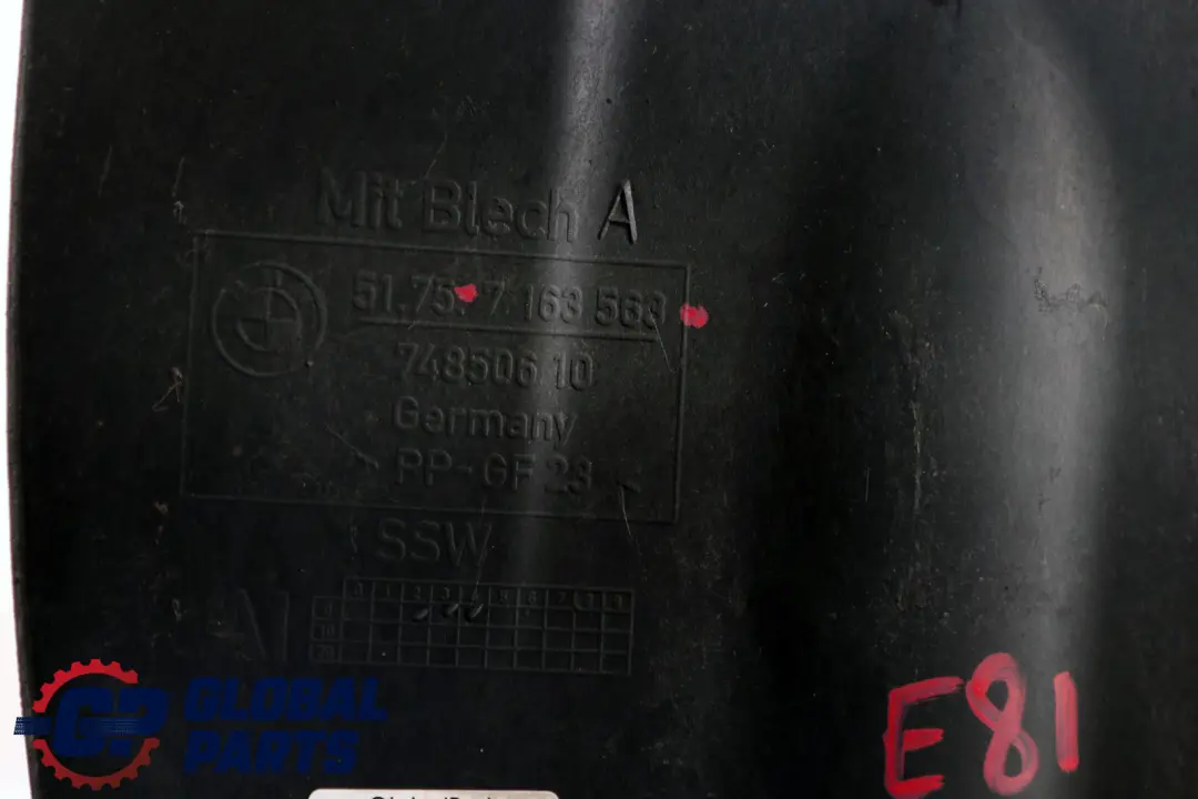 Osłona Podwozia Środkowa Tył Tylna do BMW E81 E87 E90 E91 o numerze 7163563 BMW E81 E87 E90 E91 Osłona Podwozia Środkowa Tył Tylna - SKU 7163563 - Numer Części 7163563