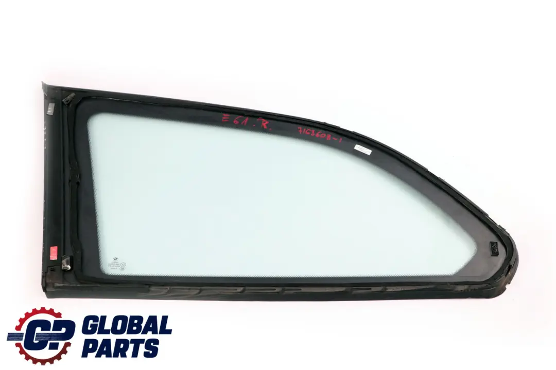 BMW E61 Touring Vetro Finestrino Bagagliaio Verde Posteriore Destra AS2 - SKU 7163608-1 - Numero di parte 7163608