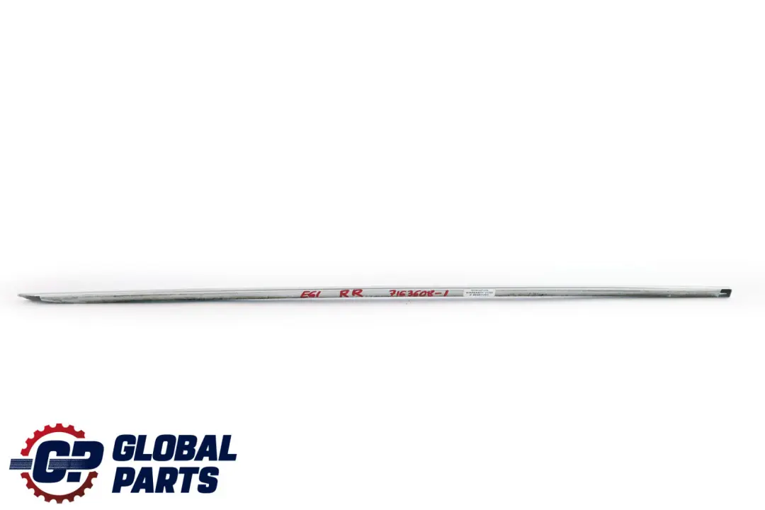 Right O/S Window Finisher Cover Trim Chrome to BMW 5 Series E61 Touring Rear with Part number 7163608 BMW 5 Series E61 Touring Rear Right O/S Window Finisher Cover Trim Chrome - SKU 7163608-3 - Part number 7163608