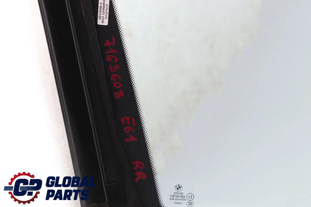 BMW E61 Touring Szyba Boczna Prawy Tył Zielony AS2 Szkło - SKU 7163608 - Numer Części 7163608