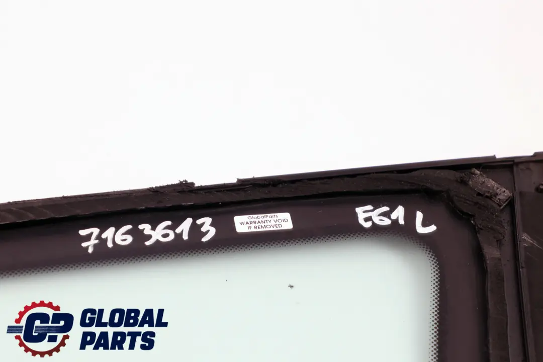 Seitenscheibe Grün Mit Dichtung Links AS2 Glanzschwarz für BMW 5 er E61 mit Teilenummer 7163613 BMW 5 er E61 Seitenscheibe Grün Mit Dichtung Links AS2 Glanzschwarz - SKU 7163613 - Teilenummer 7163613