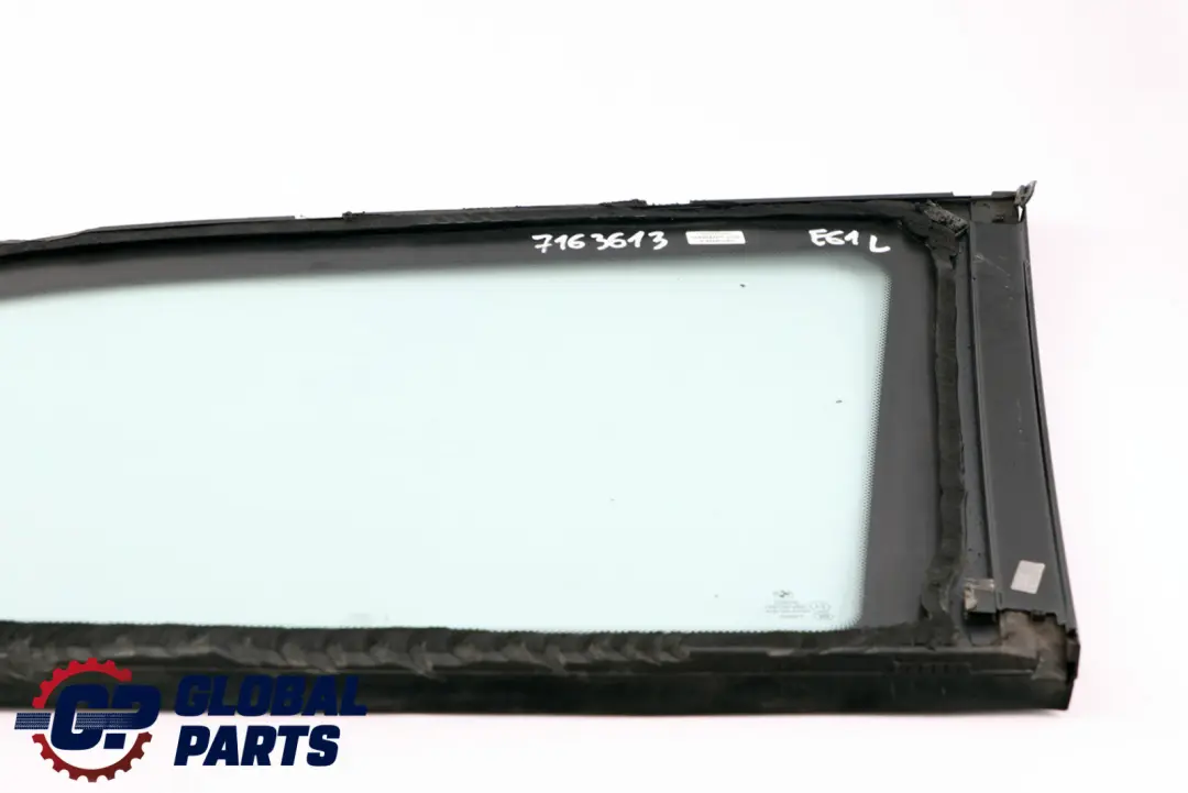 BMW 5 er E61 Seitenscheibe Grün Mit Dichtung Links AS2 Glanzschwarz - SKU 7163613 - Teilenummer 7163613