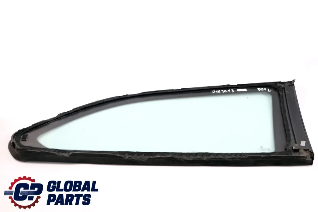 BMW 5 Series E61 Green Side Window Gasket Rear Left Glass N/S High Gloss AS2 - SKU 7163613 - Part number 7163613