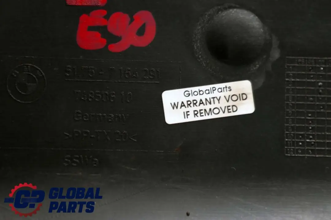 BMW 3 er E90 E91 E92 Unterbodenverkleidung Hinten Links 5175 - SKU 7164291 - Teilenummer 7164291