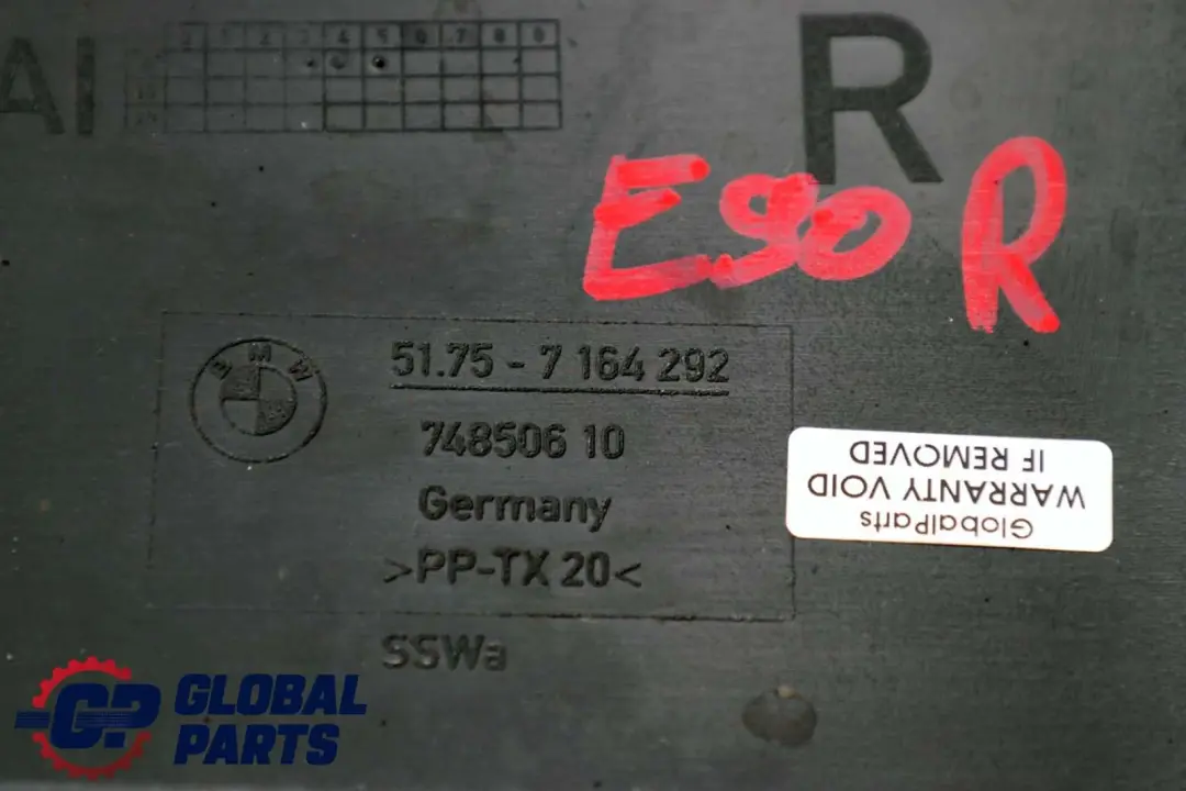 Underbody Belly Pan Cover Rear Right O/S to BMW 3 Series E90 E91 with Part number 7164292 BMW 3 Series E90 E91 Underbody Belly Pan Cover Rear Right O/S - SKU 7164292 - Part number 7164292