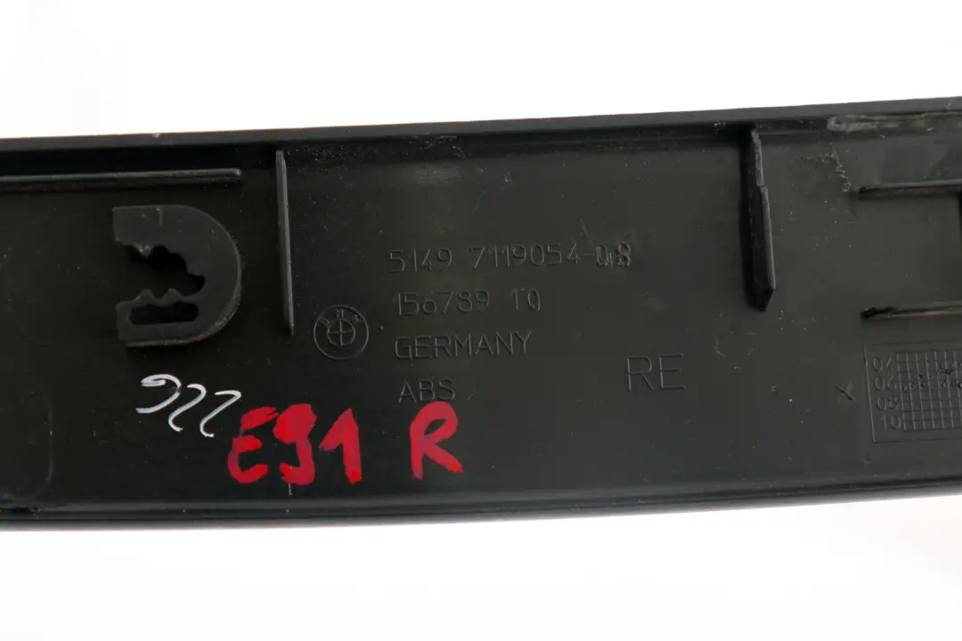 BMW 3 Series E91 LCI Boot Trunk Lid Trim Panel Black Right O/S 7119054 - SKU 7164886 - Part number 7164886