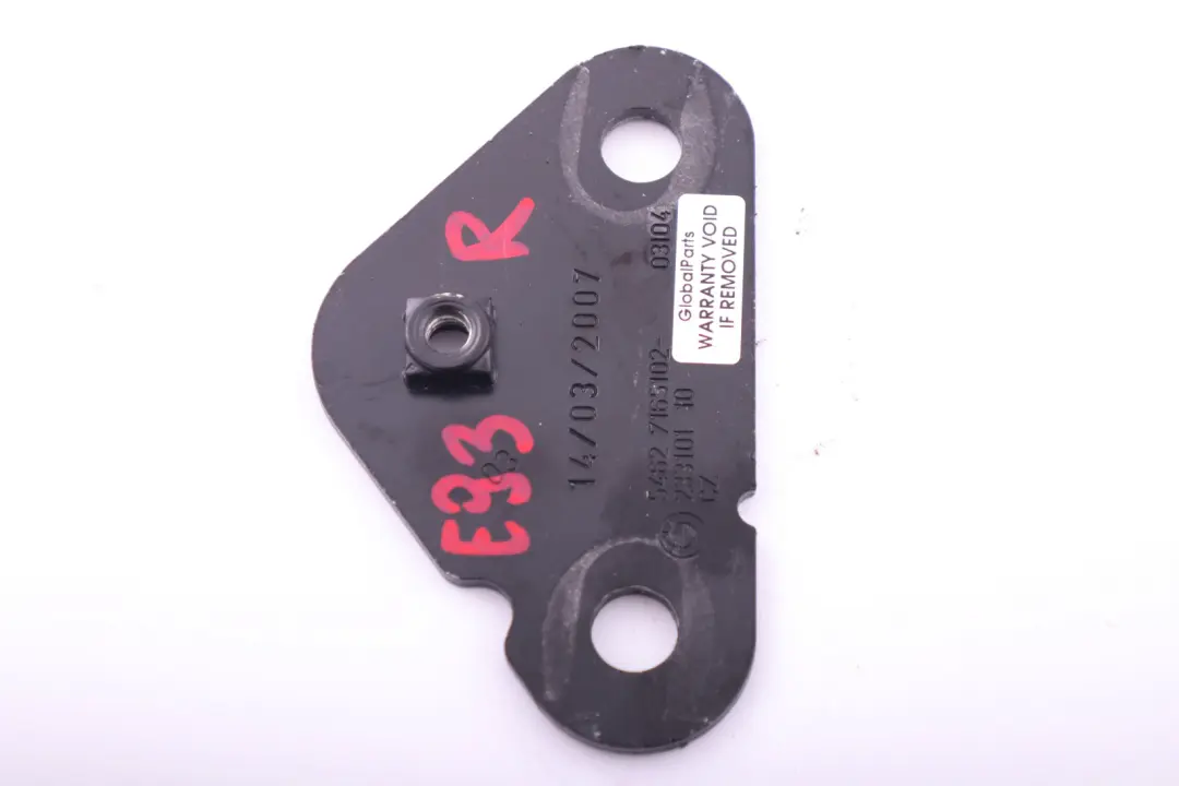 Rollover Protection Right Mount Plate O/S to BMW 3 Series E93 Convertible Hardtop with Part number 7165102 BMW 3 Series E93 Convertible Hardtop Rollover Protection Right Mount Plate O/S - SKU 7165102 - Part number 7165102
