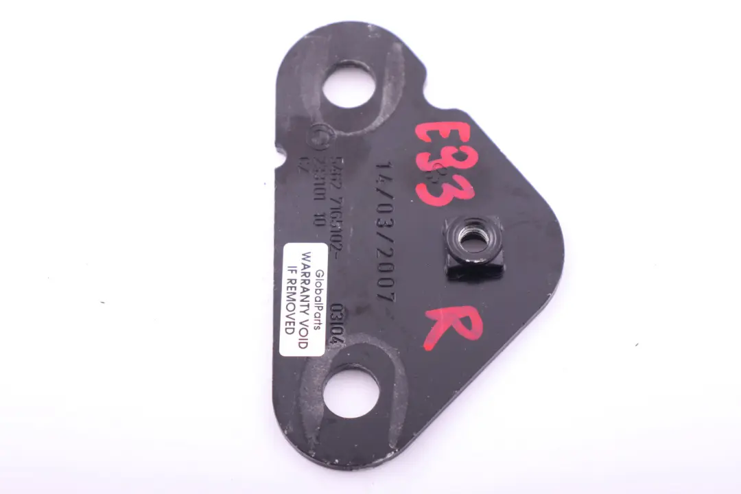 BMW 3 Series E93 Convertible Hardtop Rollover Protection Right Mount Plate O/S - SKU 7165102 - Part number 7165102