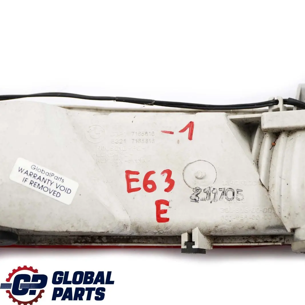 Tail Light Fog Light Rear Right O/S to BMW 6 Series E63 E64 1 with Part number 7165816 BMW 6 Series E63 E64 1 Tail Light Fog Light Rear Right O/S - SKU 7165816-1 - Part number 7165816