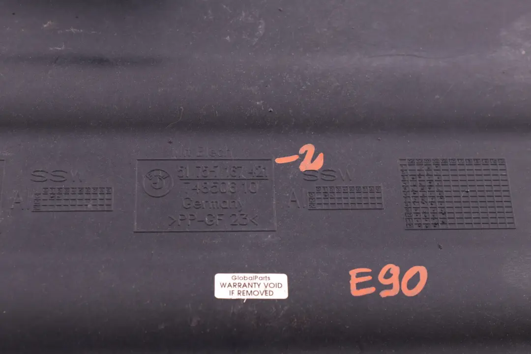 BMW 1 3 Series 2 E81 E87N E90 E91 E92 E93 LCI Underfloor Coating Center - SKU 7167421-2 - Part number 7167421