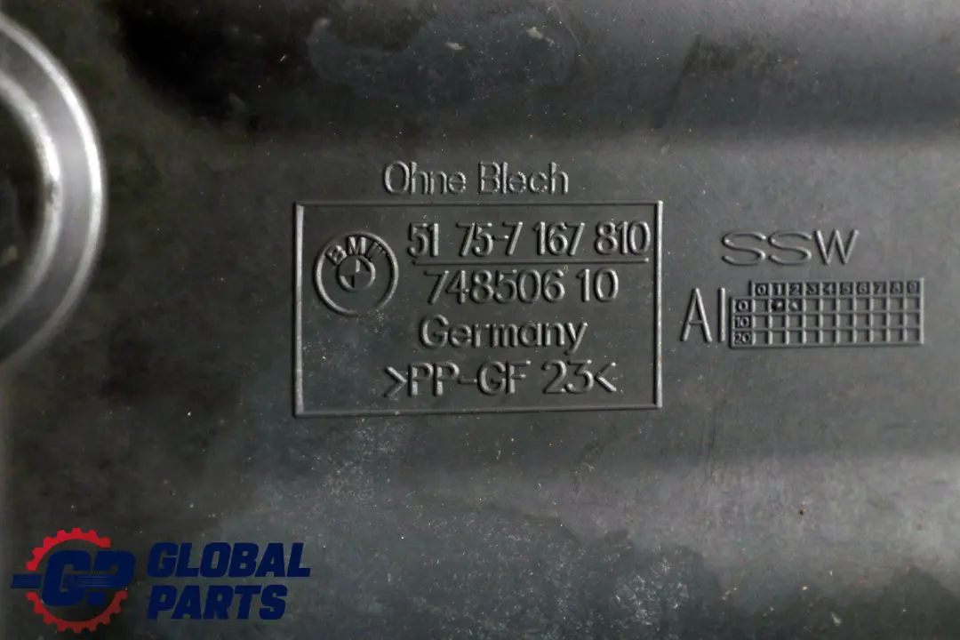 BMW 1 3 Series E81 E87N E90 E91 E92 E93 LCI Underfloor Coating Center - SKU 7167421 - Part number 51757167421