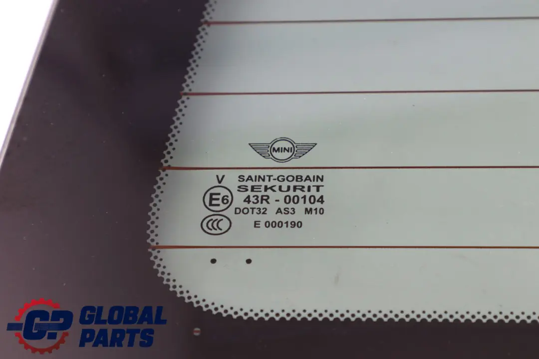 Mini Clubman R55 Rear Door Window Glass AS3 Black Left N/S - SKU 7167455 - Part number 7167455
