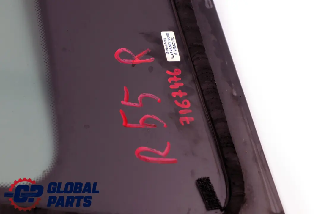 Door Side Window Glass AS3 Black Trim Rear Right O/S to Mini Clubman R55 with Part number 7167476 Mini Clubman R55 Door Side Window Glass AS3 Black Trim Rear Right O/S - SKU 7167476 - Part number 7167476