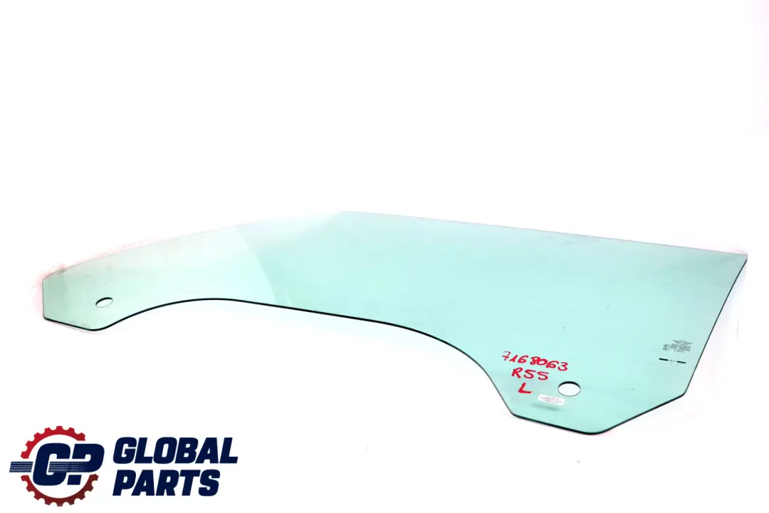 Glace latérale verte Glace de porte avant gauche AS2 pour Mini Clubman R55 à propos du numéro de pièce 7168063 Mini Clubman R55 Glace latérale verte Glace de porte avant gauche AS2 - SKU 7168063 - Numéro de pièce 7168063