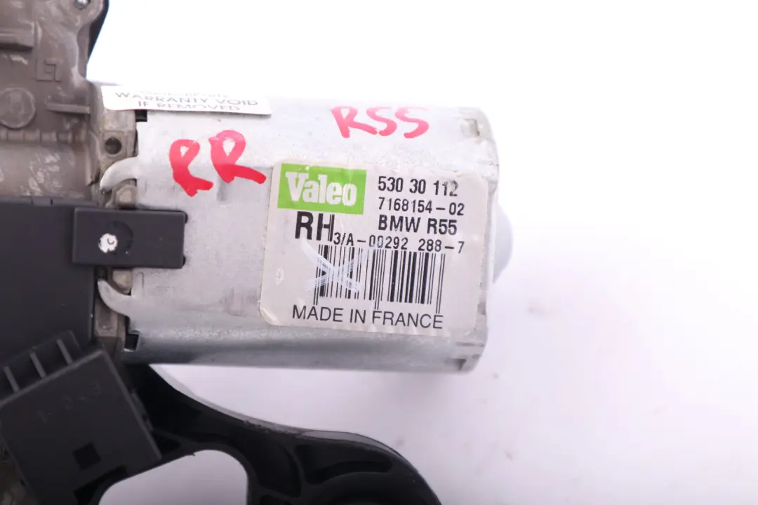 Mini Clubman R55 LCI Wiper Motor Actuator Window Right Rear O/S - SKU 7168154 - Part number 7168154