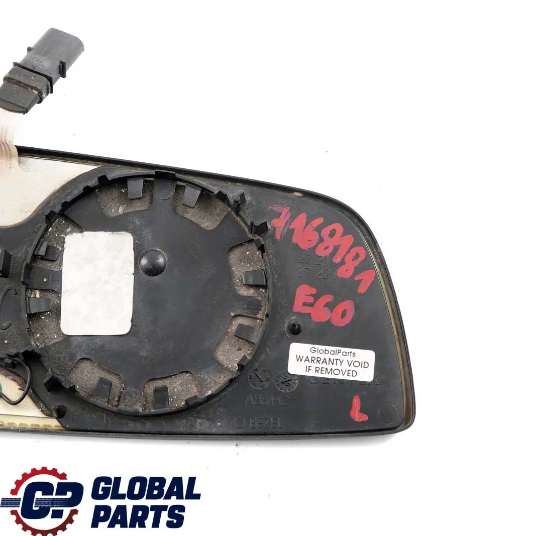 BMW 5 6 Series E60 E61 E63 Left N/S Mirror Glass Heated Auto Dip Wide Angle - SKU 7168181 - Part number 7168181