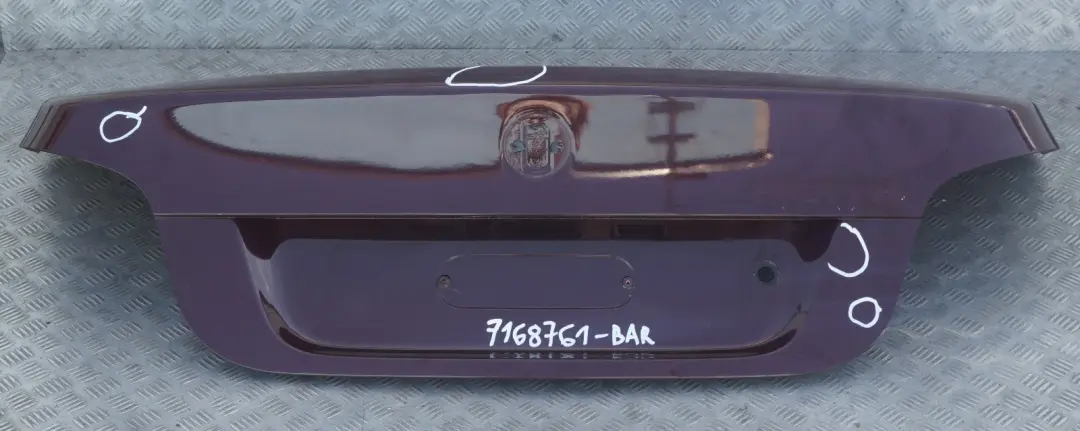 Trunk Boot Lid Tailgate Barberarot Barbera Red Metallic A39 to BMW 5 Series E60 LCI with Part number 7168761 BMW 5 Series E60 LCI Trunk Boot Lid Tailgate Barberarot Barbera Red Metallic A39 - SKU 7168761-BAR - Part number 7168761
