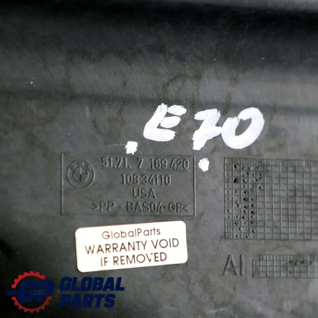 Bulkhead Engine Compartment Top Right O/S BMW X5 X6 Series E70 E71 - SKU 7169420 - Part number 7169420