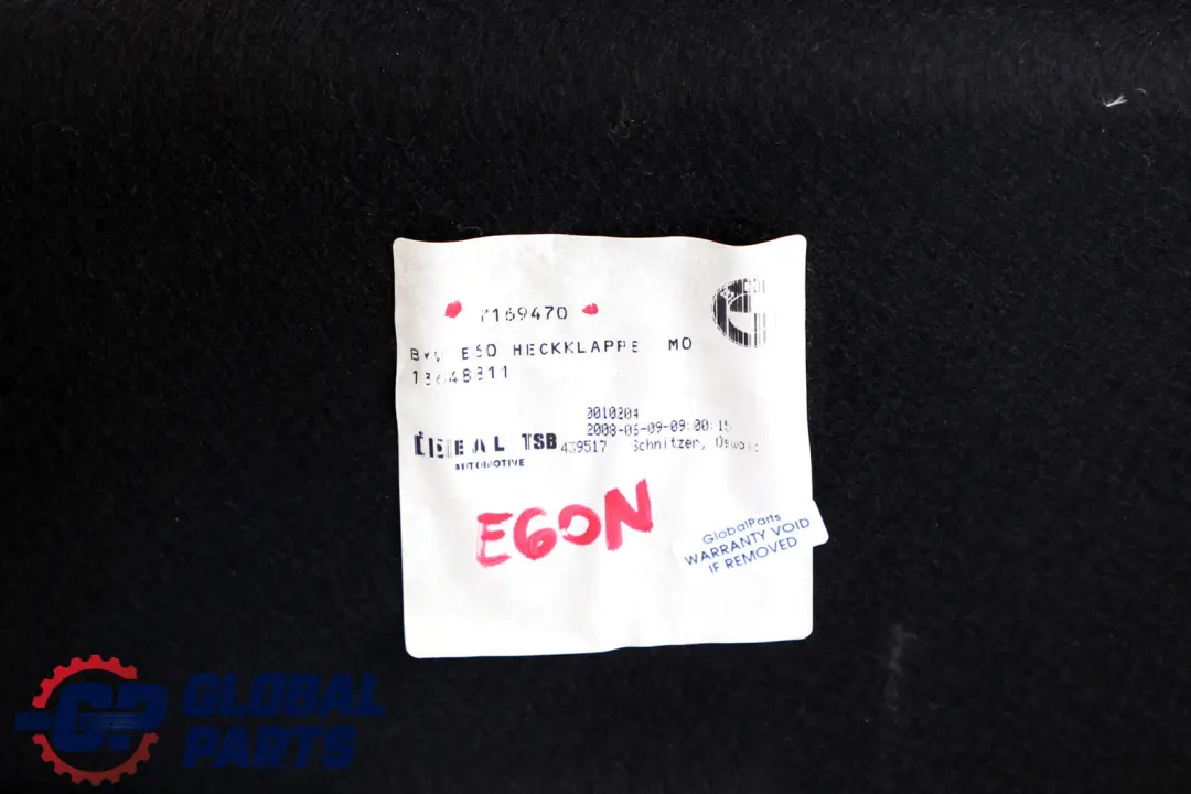 BMW E60 LCI Tapa trasera del maletero Tapa del panel 5149 - SKU 7169470 - Número de pieza 7169470