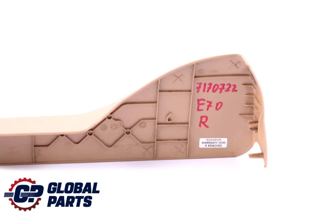 BMW X5 X6 Serie E70 E71 Acabado Rail Superior Cubierta Exterior Asiento Derecho - SKU 7170722 - Número de pieza 7170722