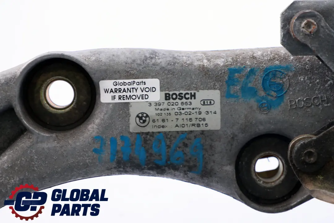 Gestänge Scheibenwischer mit Motor 6161 für BMW 7 er E65 E66 E67 mit Teilenummer 7078207 BMW 7 er E65 E66 E67 Gestänge Scheibenwischer mit Motor 6161 - SKU 7174969 - Teilenummer 7078207