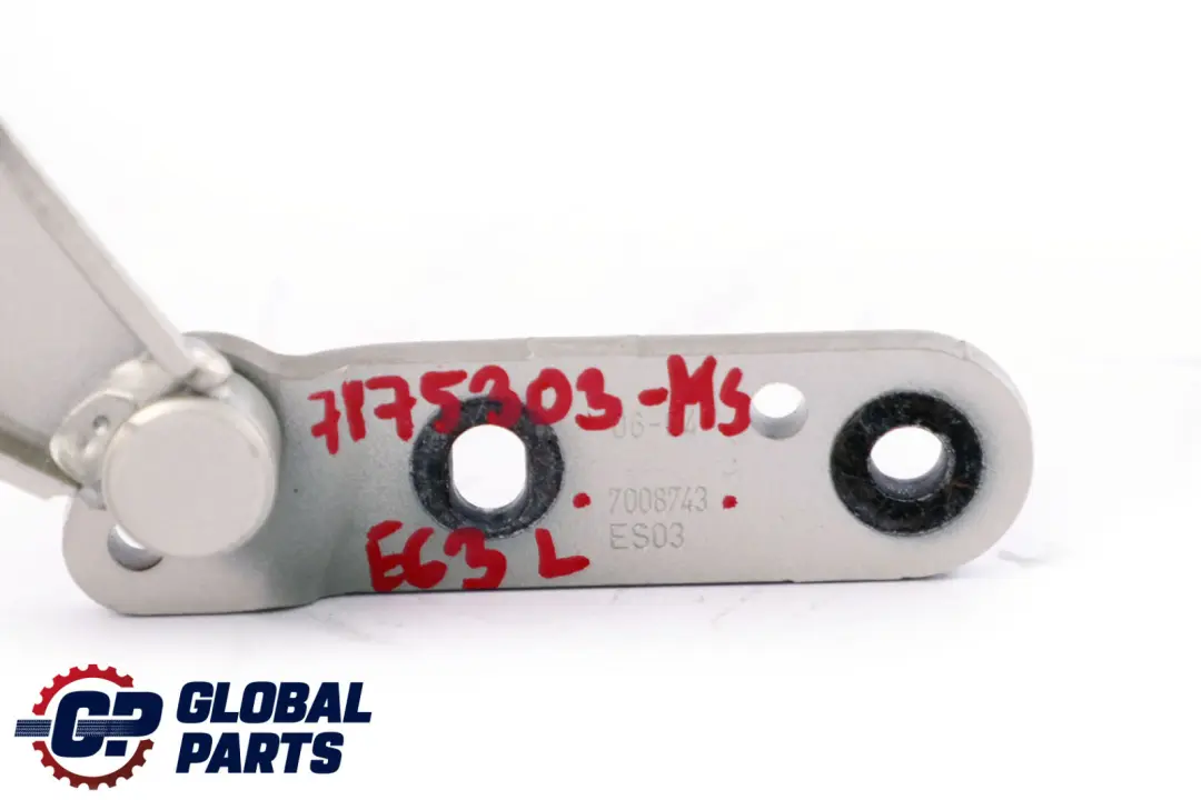 Left Trunk Lid Boot Tailgate Hinge Arm N/S Mineralsilber A14 to BMW 6 Series E63 with Part number 7175303 BMW 6 Series E63 Left Trunk Lid Boot Tailgate Hinge Arm N/S Mineralsilber A14 - SKU 7175303-MS - Part number 7175303