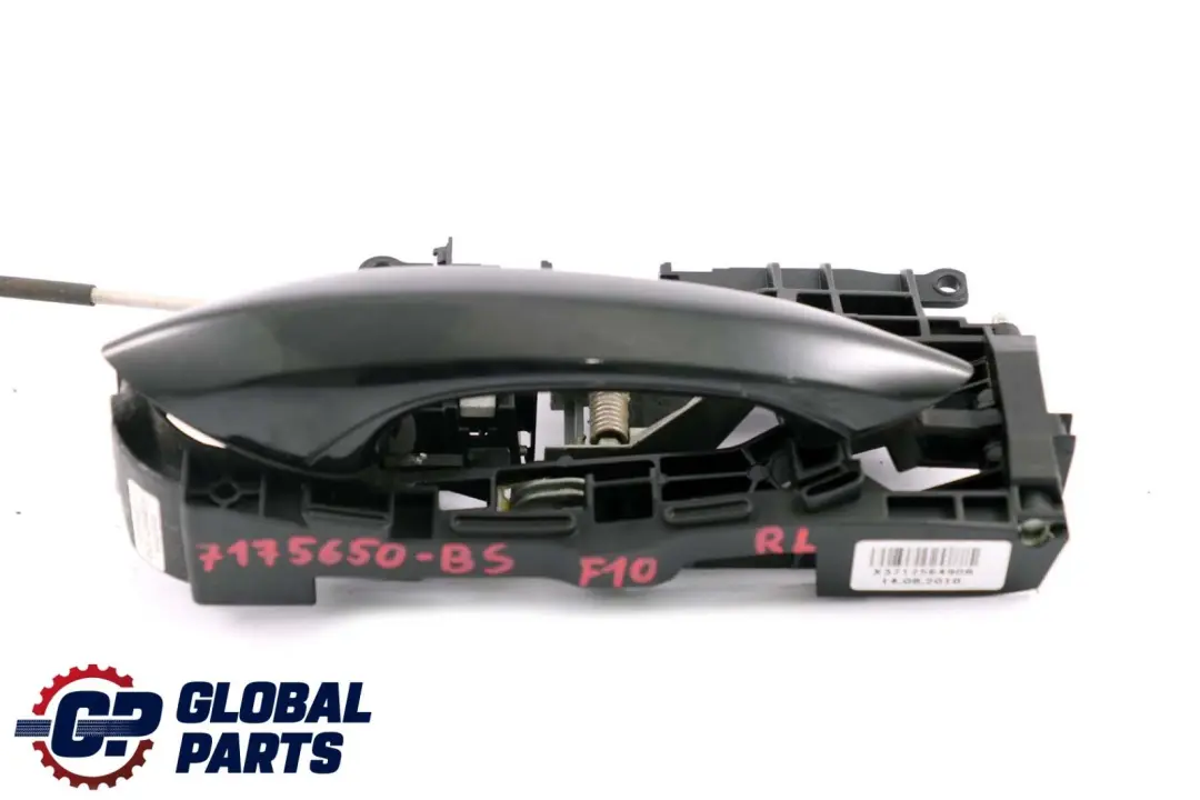 Outside Door Handle Rear Left N/S Black Sapphire to BMW 5 6 Series F10 F11 F12 with Part number 7175649 BMW 5 6 Series F10 F11 F12 Outside Door Handle Rear Left N/S Black Sapphire - SKU 7175649-BS - Part number 7175649