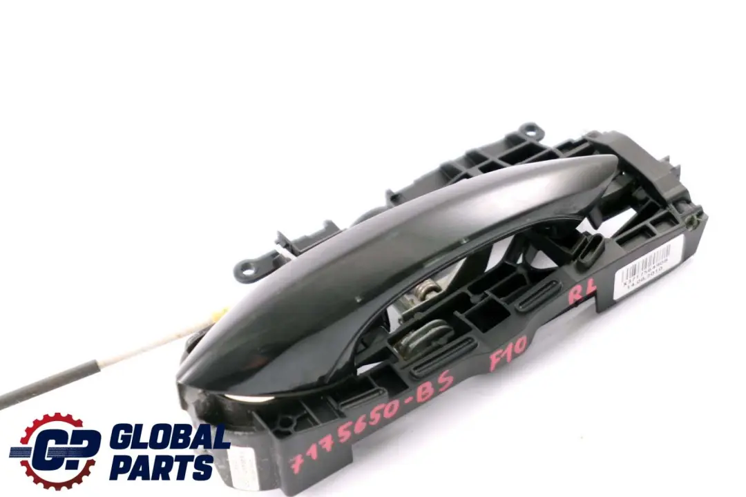 Outside Door Handle Rear Left N/S Black Sapphire to BMW 5 6 Series F10 F11 F12 with Part number 7175649 BMW 5 6 Series F10 F11 F12 Outside Door Handle Rear Left N/S Black Sapphire - SKU 7175649-BS - Part number 7175649