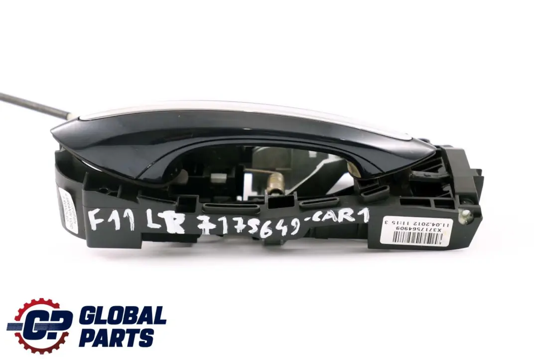 BMW 5 6 Series F10 F11 Outside Door Handle Rear Left N/S Carbonschwarz Black - SKU 7175649-CAR - Part number 7175649