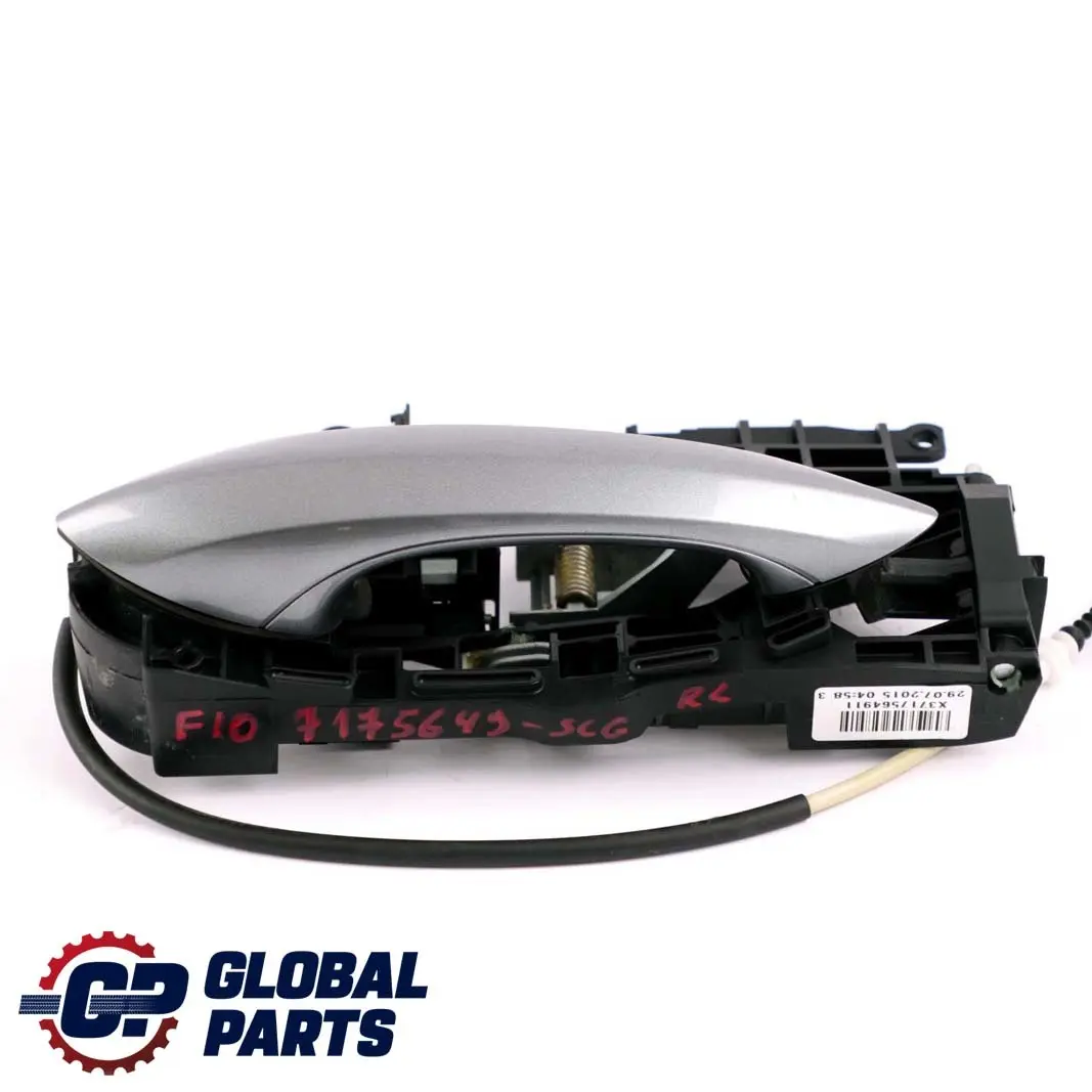 BMW 5 6 F10 F11 F12 Outside Door Handle Rear Left N/S Spacegrau Space Grey A52 - SKU 7175649-SCG - Part number 7175649