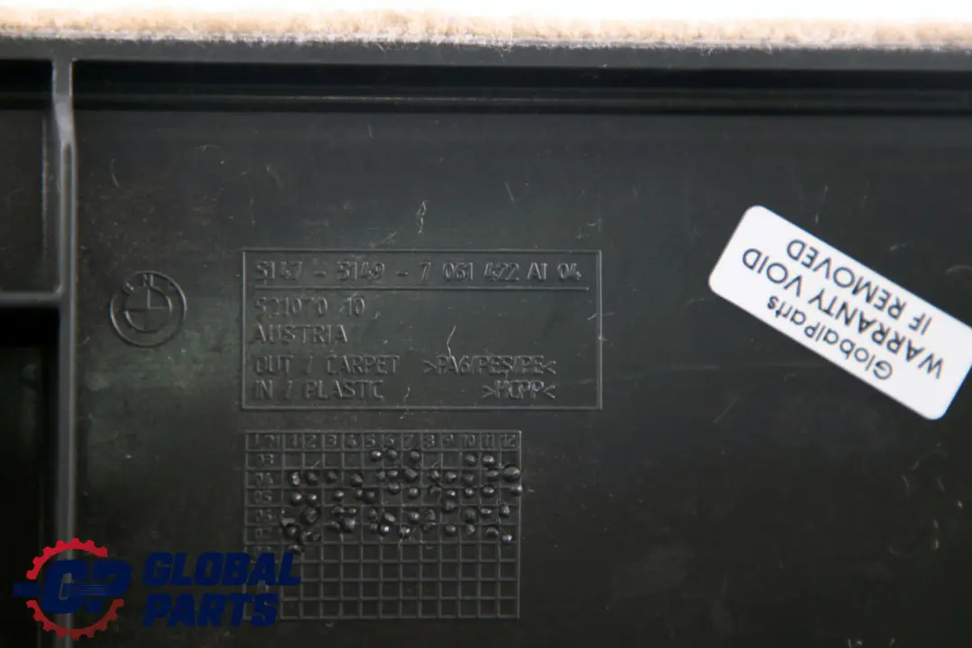 Abdeckung Verkleidung Heckklappe Beige für BMW 5 er E61 Touring Kombi mit Teilenummer 7175992 BMW 5 er E61 Touring Kombi Abdeckung Verkleidung Heckklappe Beige - SKU 7175992 - Teilenummer 7175992