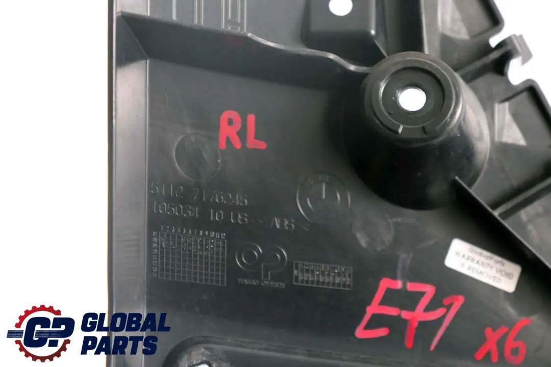 BMW X6 E71 Parachoques trasero Soporte Guía Lado Izquierdo - SKU 7176245 - Número de pieza 7176245