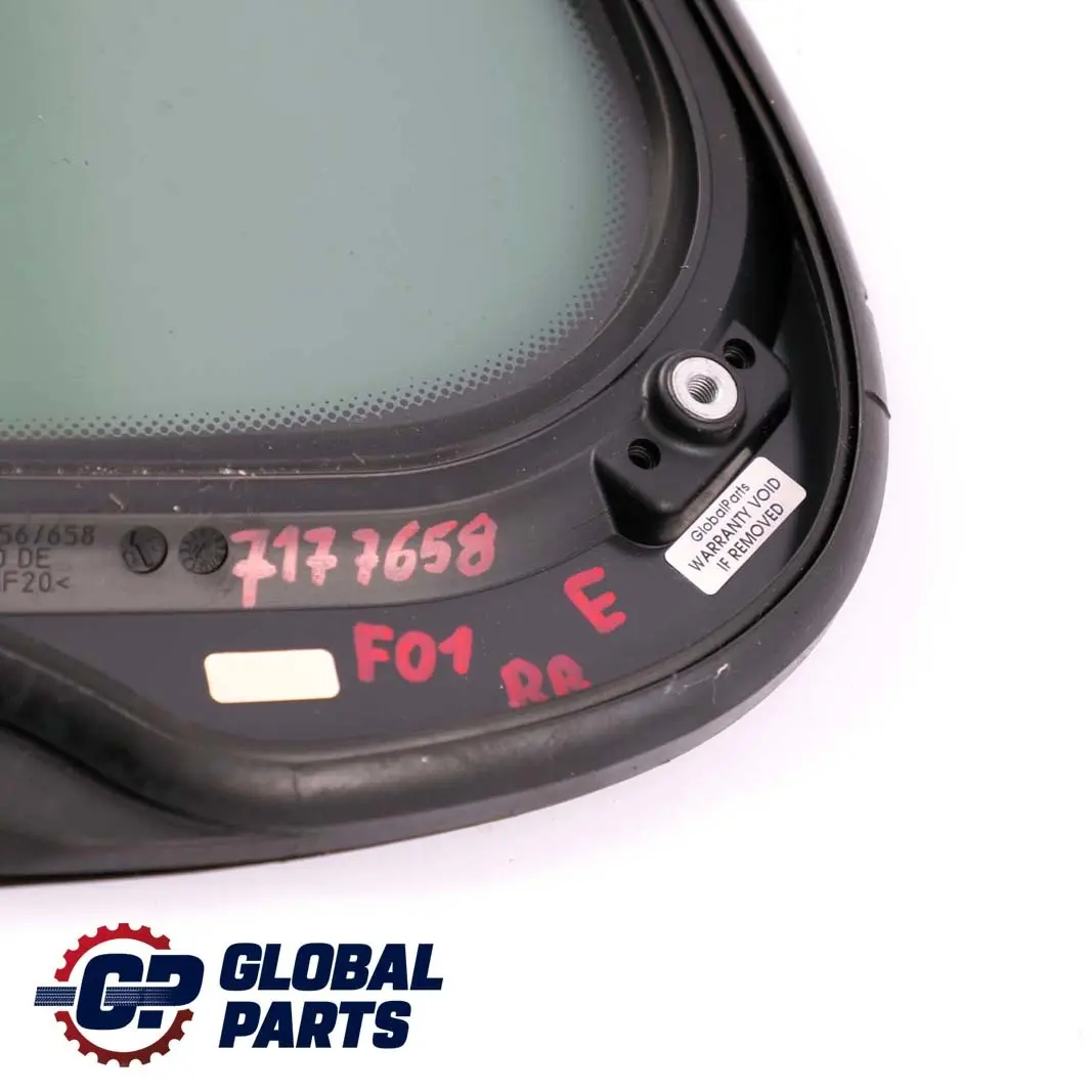 Puerta Trasera Derecha Ventana Lateral Cristal Fijo SSG para BMW F01 F04 con número de pieza 7177658 BMW F01 F04 Puerta Trasera Derecha Ventana Lateral Cristal Fijo SSG - SKU 7177658 - Número de pieza 7177658