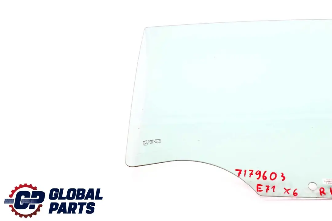 Posteriore Sinistra Porta Lato Verde Vetro Finestra AS2 per BMW X6 E71 con numero di parte 7179603 BMW X6 E71 Posteriore Sinistra Porta Lato Verde Vetro Finestra AS2 - SKU 7179603 - Numero di parte 7179603