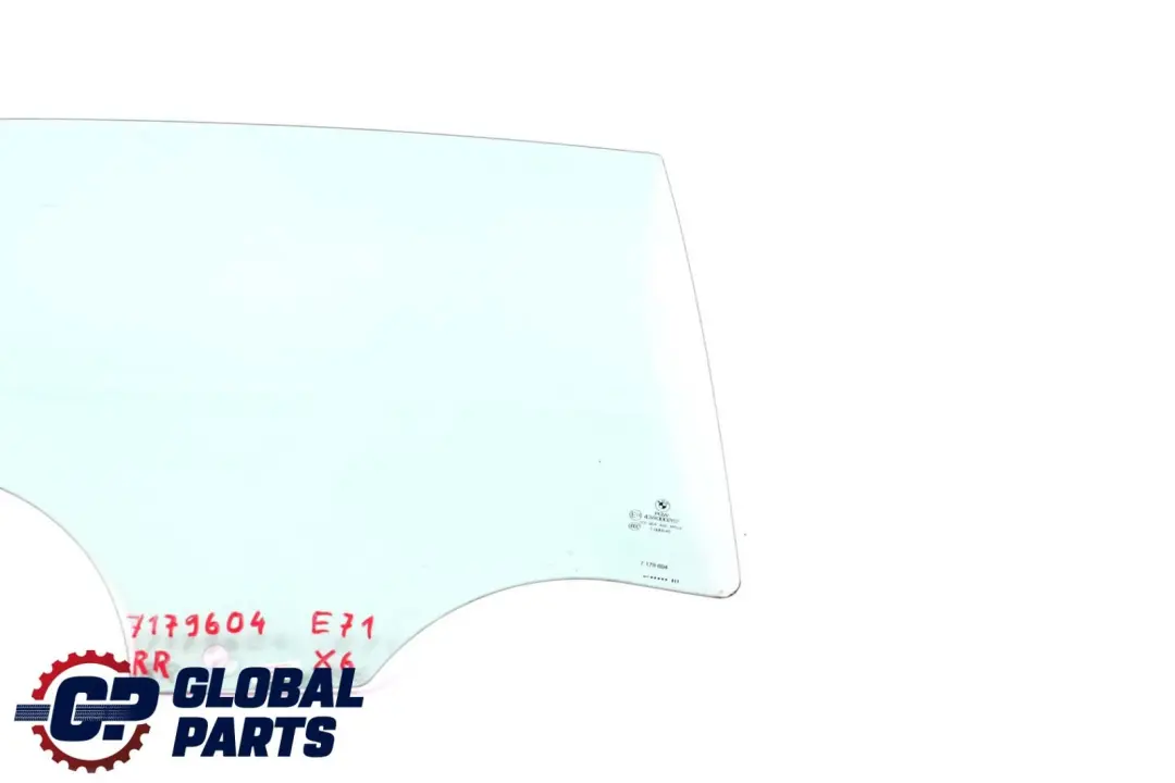 Right O/S Door Side Green Window Glass AS2 to BMW X6 Series E71 Rear with Part number 7179604 BMW X6 Series E71 Rear Right O/S Door Side Green Window Glass AS2 - SKU 7179604 - Part number 7179604