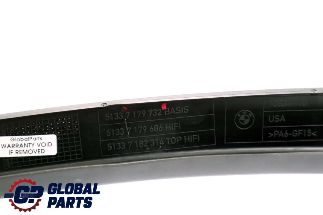 BMW X6 E71 Osłona Ramka Szyby Przednich Prawych Drzwi Czarna - SKU 7179732 - Numer Części 7179732