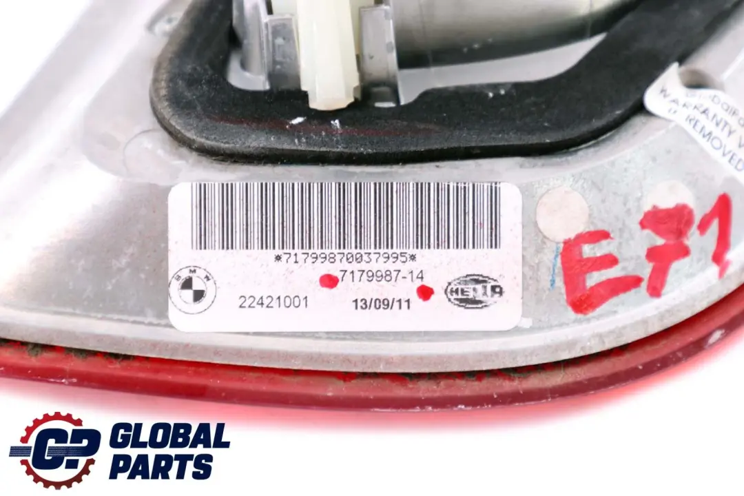 BMW X6 E71 E72 Rear Lamp Light In Trunk Lid Left N/S - SKU 7179987 - Part number 7179987