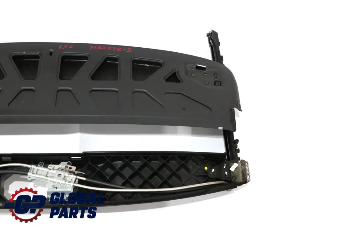 Folding Top Roof Assembly Slide Guide Bow Drive Unit to Mini R52 Cabrio with Part number 7180038 Mini R52 Cabrio Folding Top Roof Assembly Slide Guide Bow Drive Unit - SKU 7180038-2 - Part number 7180038