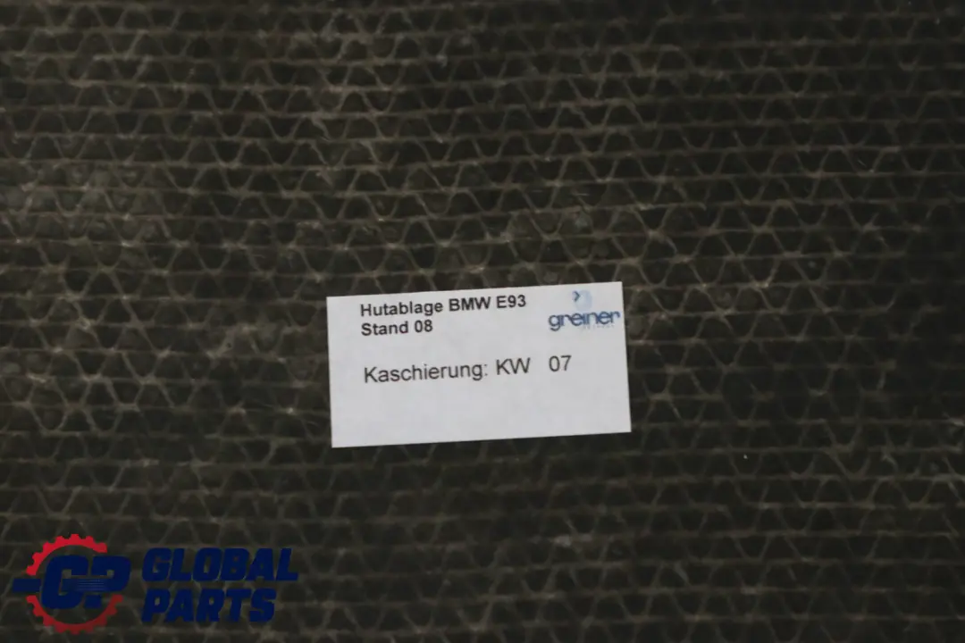 BMW E93 Descapotable Cabrio Paquete Superior Panel Bandeja Estante Trasero Negro - SKU 7180216 - Número de pieza 7180216
