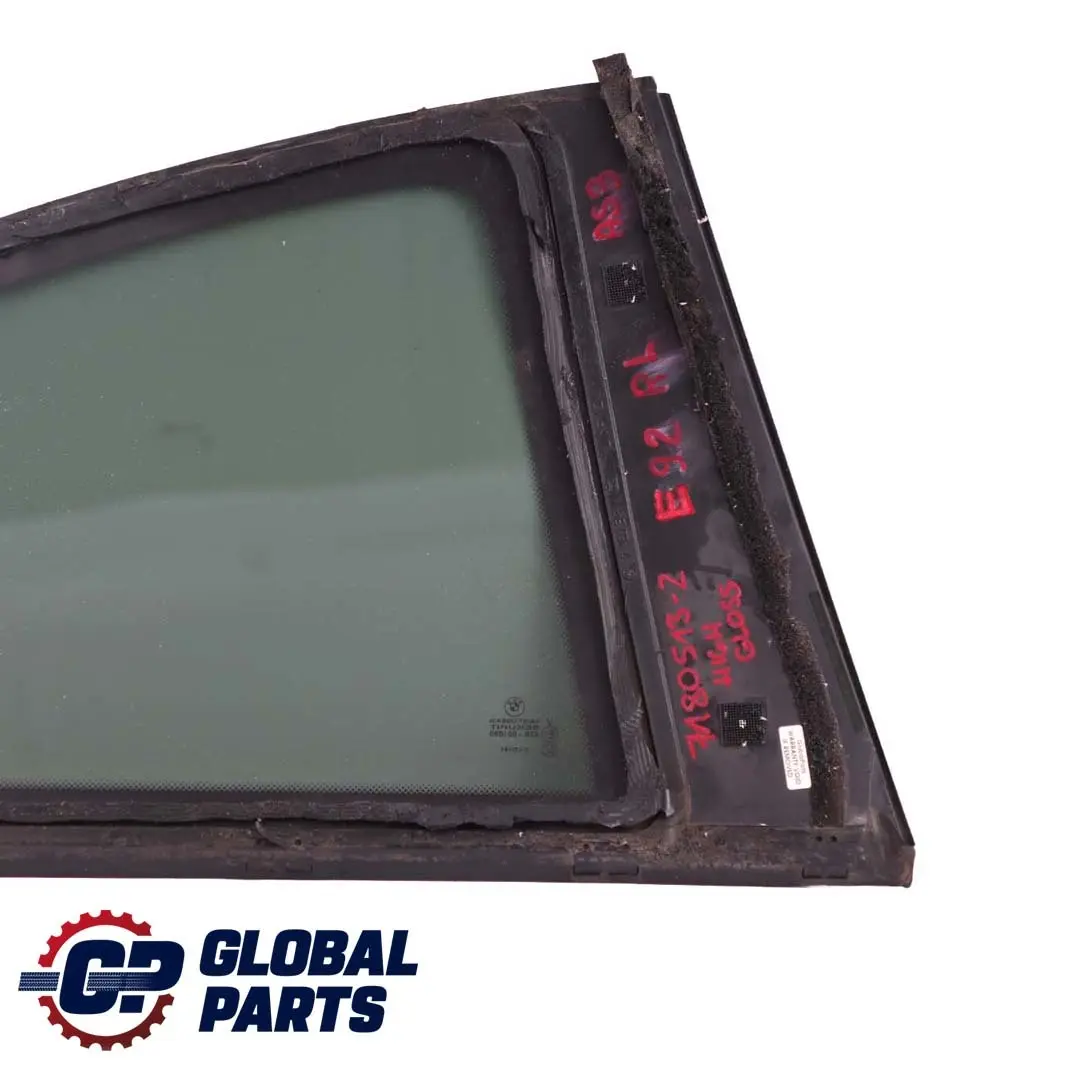 Puerta Trasera Izquierda Ventana Lateral Vidrio Negro AS3 Alto Brillo para BMW E92 con número de pieza 7180513 BMW E92 Puerta Trasera Izquierda Ventana Lateral Vidrio Negro AS3 Alto Brillo - SKU 7180513-2 - Número de pieza 7180513