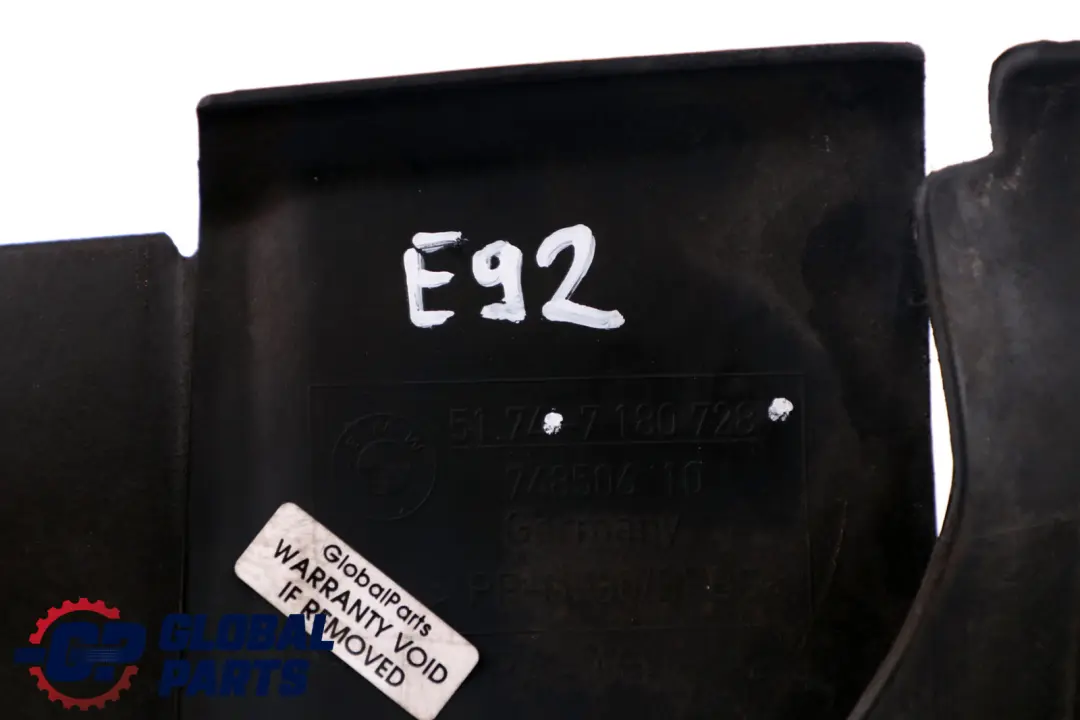  Conducto De Aire BMW E92 E93 Panel Frontal Panel De Control Superior - SKU 7180728 - Número de pieza 7180728