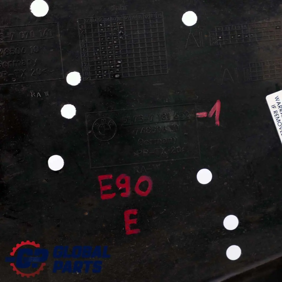 Filtro Rivestimento Sottoscocca per BMW E90 E91 LCI con numero di parte 7181652 BMW E90 E91 LCI Filtro Rivestimento Sottoscocca - SKU 7181652-1 - Numero di parte 7181652