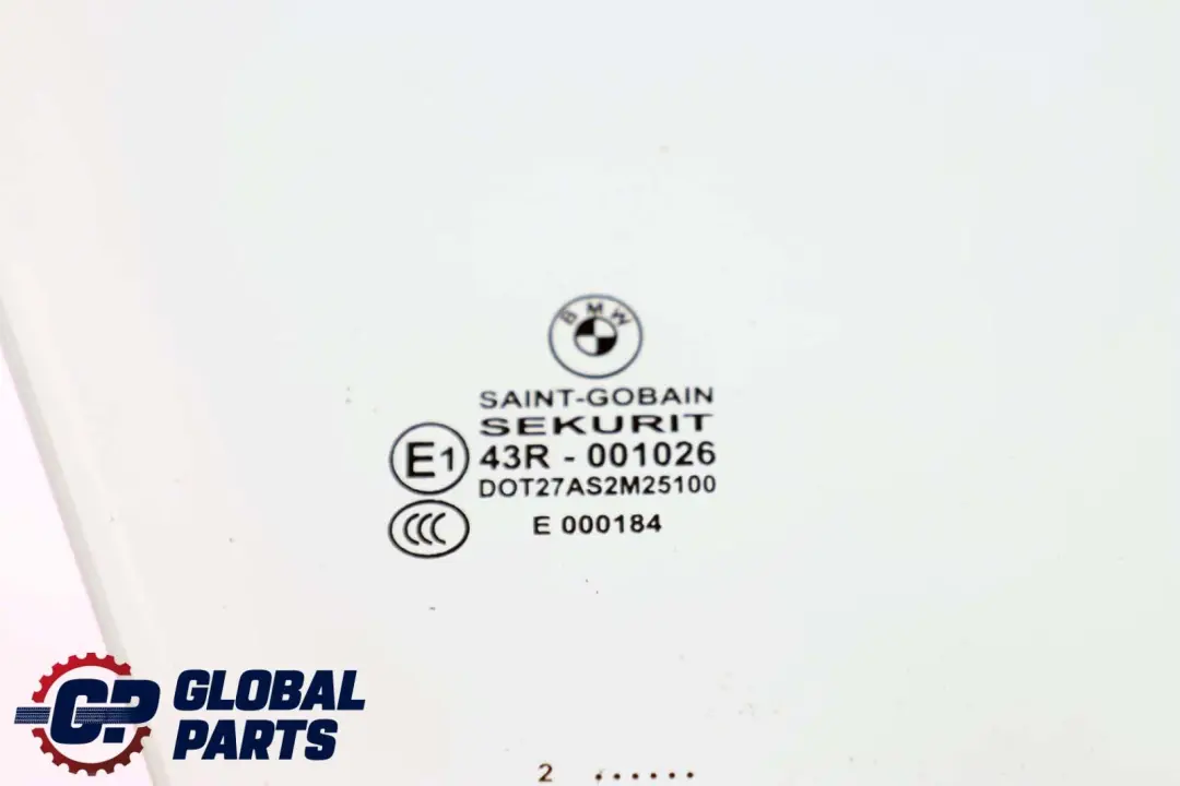 BMW F01 Front Door Side Green Window Glass Pane AS2 Right O/S - SKU 7182084 - Part number 7182084