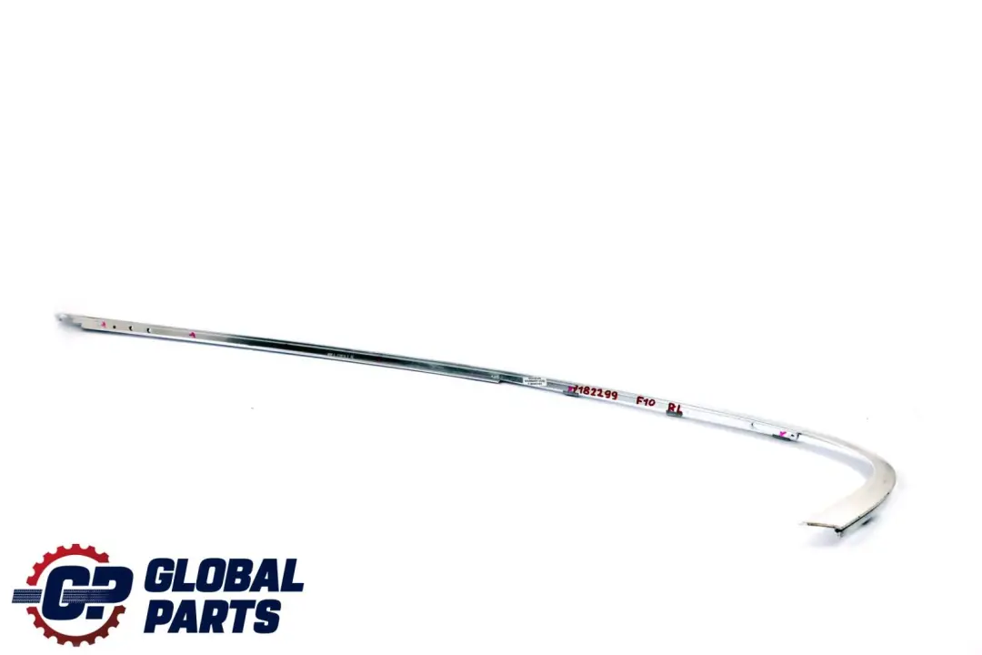 Finitura Telaio Finestra Top Porta Posteriore Sinistra Cromo per BMW F10 con numero di parte 7182299 BMW F10 Finitura Telaio Finestra Top Porta Posteriore Sinistra Cromo - SKU 7182299 - Numero di parte 7182299