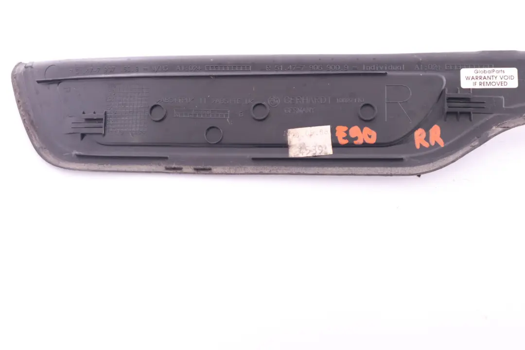 BMW E90 Osłona Listwa Progu Progowa Prawa - SKU 7183114 - Numer Części 7906900