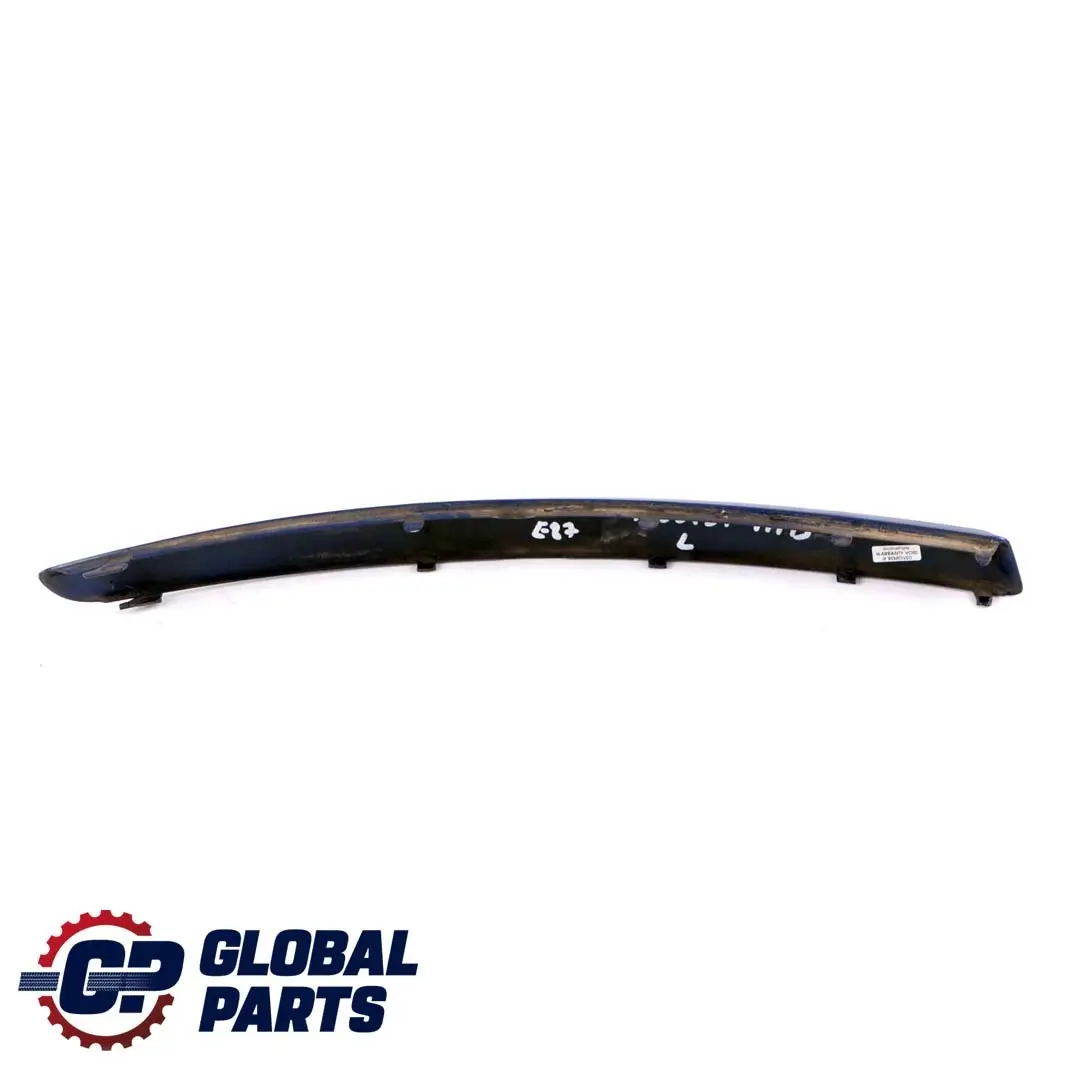 Front Bumper Protective Strip Left N/S Montegoblau Blue - A51 to BMW 1 E87 LCI with Part number 7185131 BMW 1 E87 LCI Front Bumper Protective Strip Left N/S Montegoblau Blue - A51 - SKU 7185131-MTB - Part number 7185131
