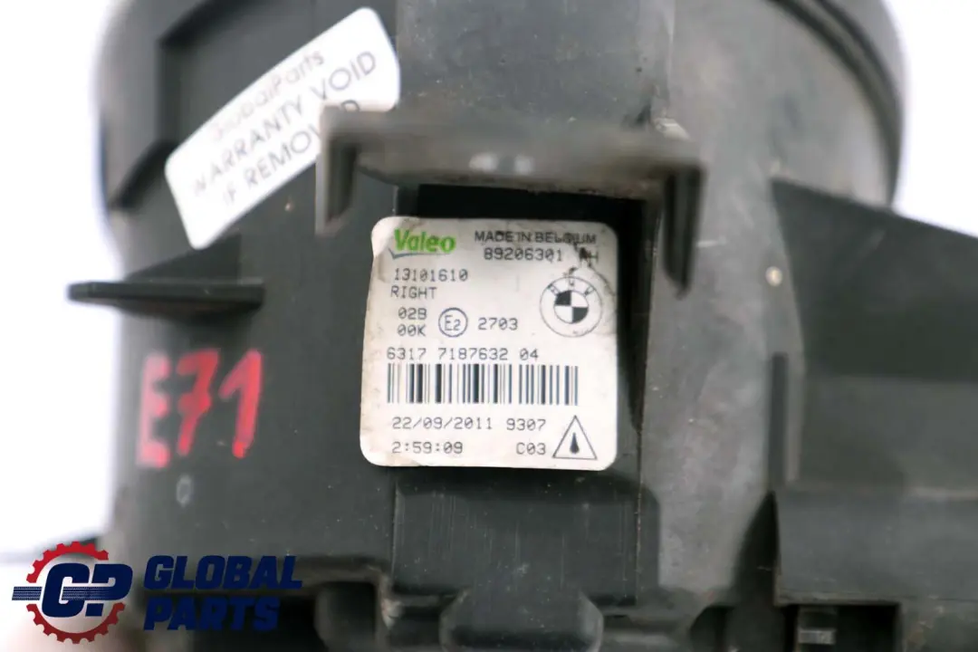 Front Fog Lamp Light Right O/S to BMW X6 Series E71 E72 with Part number 7187632 BMW X6 Series E71 E72 Front Fog Lamp Light Right O/S - SKU 7187632 - Part number 7187632