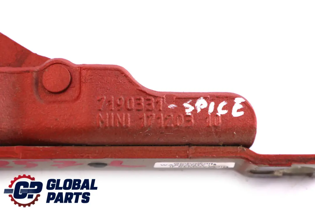 Scharnier Heckklappe Links Spice Orange für BMW Mini Cooper Cabrio R57 mit Teilenummer 7190331 BMW Mini Cooper Cabrio R57 Scharnier Heckklappe Links Spice Orange - SKU 7190331-SPICE - Teilenummer 7190331