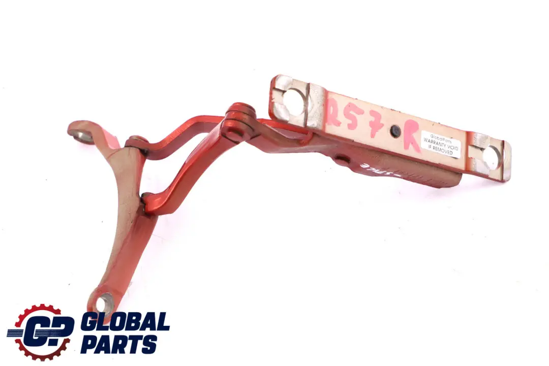 Right Boot Trunk Tailgate Hinge O/S Spice Orange to BMW Mini Cooper Cabrio R57 with Part number 2758376 BMW Mini Cooper Cabrio R57 Right Boot Trunk Tailgate Hinge O/S Spice Orange - SKU 7190332-SPICE - Part number 2758376